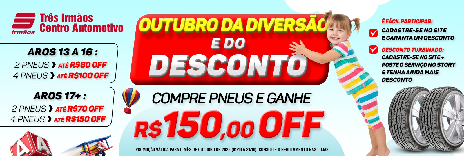 3-irmaos-centro-automotivo-promocao-pneu-barato-bridgestone-firestone-promocao-outubro-da-diversao-desconto-pneu